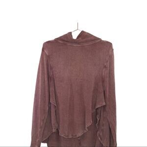 Free people long sleeve blouse size medium work out gym mock neck athleisure